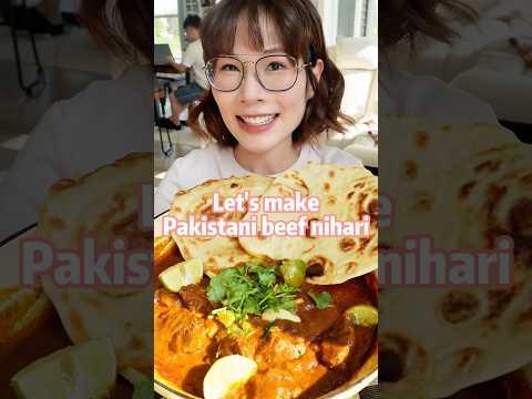 Chinese wife making Pakistani beef nihari + naan 