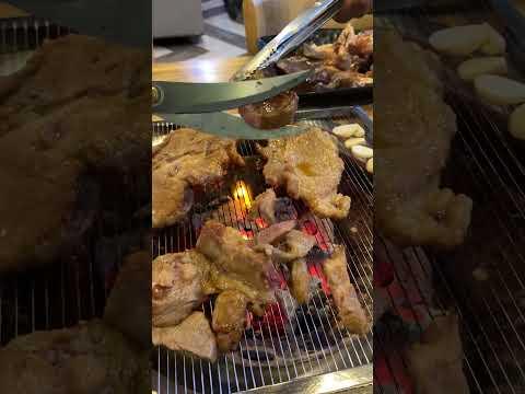 korean style pork BBQ  (돼지갈비) - Korean street food #shortsvideo