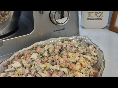 2 САЛАТА ЗА 30 МИНУТ. НАСАДКА КУБИКОРЕЗКА #кенвуд COOKING &COOKEASY