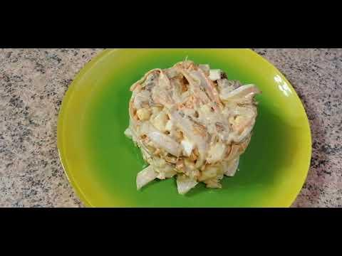 Кальмар. Рецепты двух вкусных салатов из кальмара.