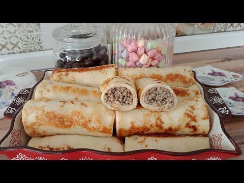 ТОНКИЕ ВКУСНЫЕ БЛИНЧИКИ С МЯСОМ, ПОЛУЧАТСЯ С ПЕРВОГО РАЗА.