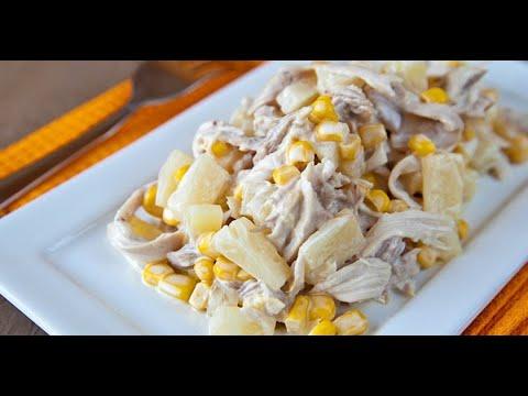 САЛАТ из Курицы с грибами и ананасами! Рецепт ВКУСНОГО Салата!