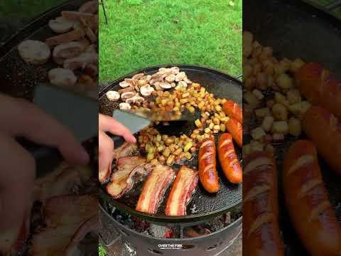 Massive Breakfast Fry Up | Over The Fire Cooking by Derek Wolf