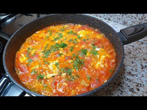 Яичница с помидорами Pomidor çığırtması Азербайджанская кухняTomatoes and eggs