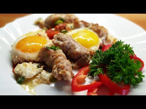 ЯИЧНИЦА с колбасками. Завтрак выходного дня. Яйца вкусно и просто