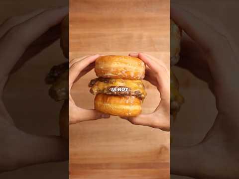 Donut burger… #cooking #food #foodasmr #recipe