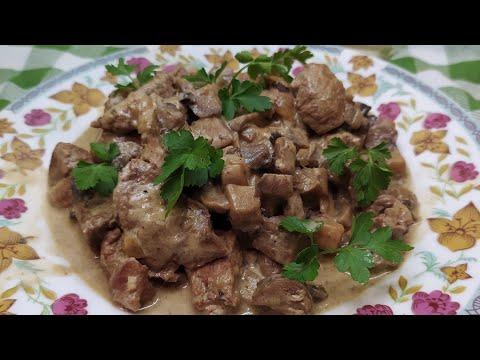 Вкусный и быстрый ужин! Грибы с мясом!