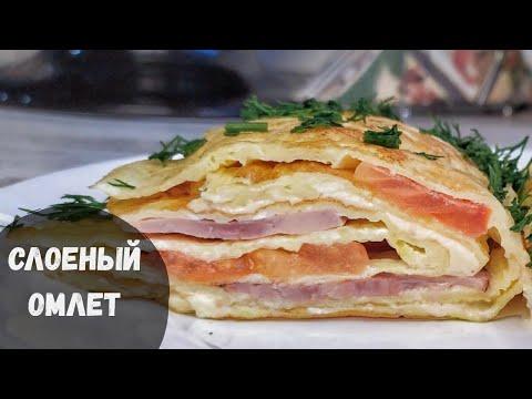 Вкусный завтрак за 10 минут / омлет с сыром и ветчиной