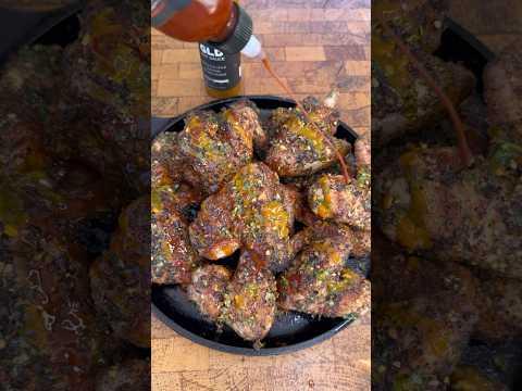 Open fire chimichurri wings