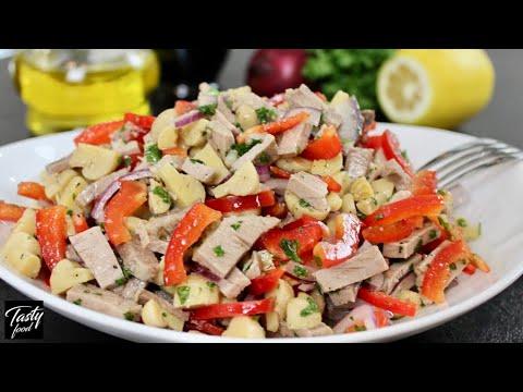 Салат По-Деревенски с Мясом и Грибами!