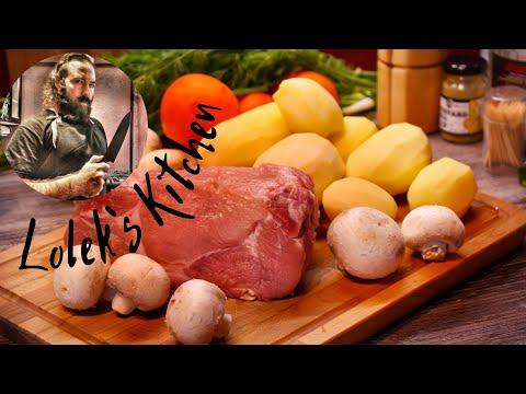 Мясо с Картошкой и Грибами. Вкусный Рецепт Ужина в Духовке.