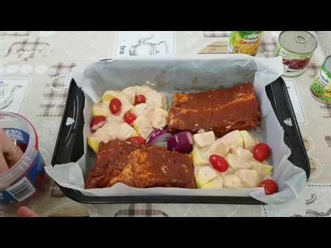 Маринованные рёбрышки с картошкой / вкусный,  простой салат/ обед в духовке