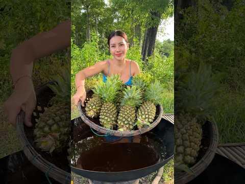 Pineapple braised with fish cook recipe #cooking #shortvideo #food #recipe #shorts