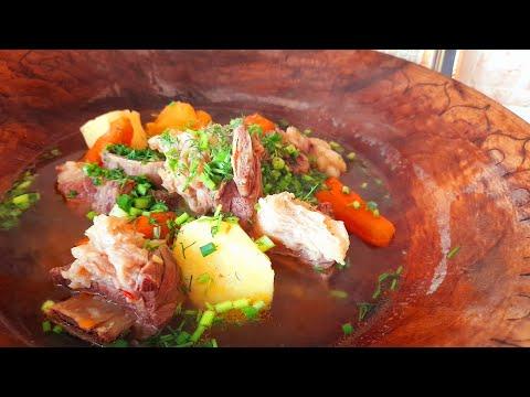 Обалденный суп на костре.Нежное ,мягкое мясо.