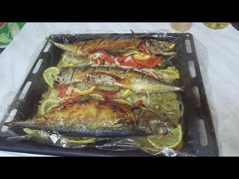 Скумбрия с овощами в духовке