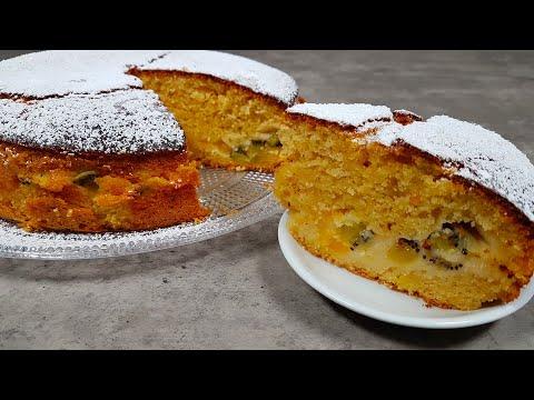 Заливной Фруктовый Пирог на Кефире. Супер Быстрый и Вкусный Рецепт.