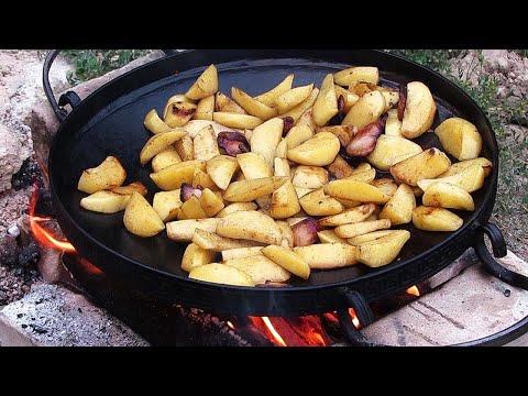 Ем и Плачу. Любимое блюдо МилЛионов.  Жареная КарТошка с мясом на костре