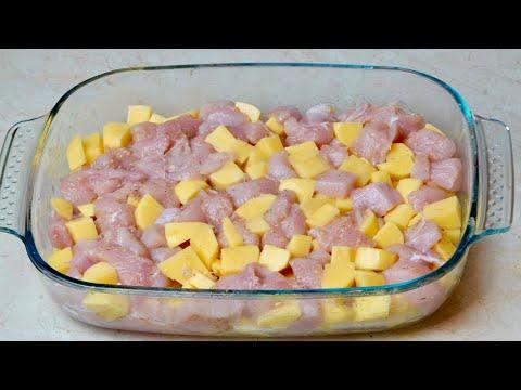 Картошка и Куриное филе! Простой и вкусный Рецепт Ужина, всего 10 минут + выпечка в духовке