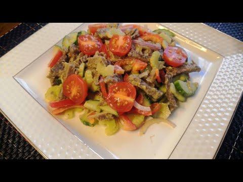 Невероятно вкусный САЛАТ  -   ЗАКУСКА с  говядиной и овощами.Без майонеза!!!