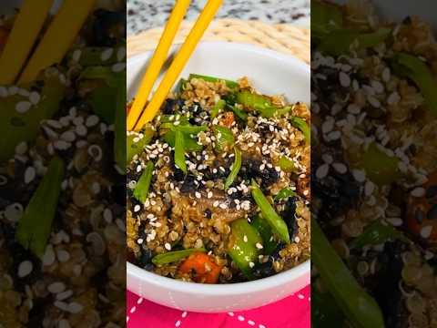 Comida o Cena SIN CARNE. Alta en proteína. YAKIMESHI DE QUINUA. Apta Colestetol y Diabetes #shorts